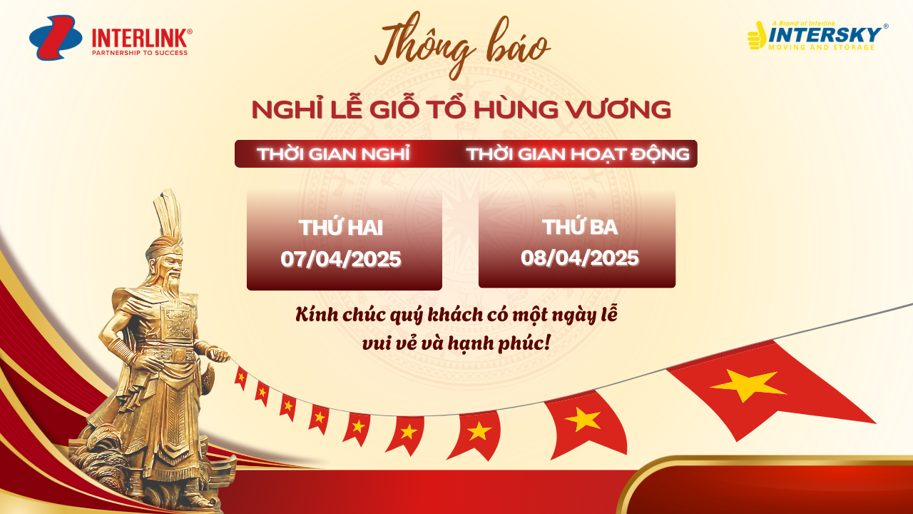 Interlink thông báo: Lịch nghỉ lễ Giỗ Tổ Hùng Vương