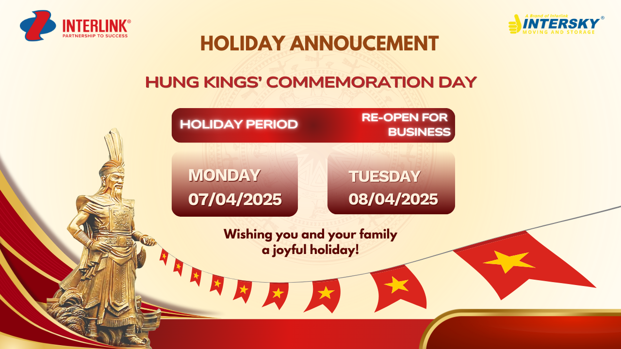 Interlink thông báo: Lịch nghỉ lễ Giỗ Tổ Hùng Vương
